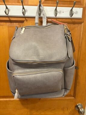 Poppy & Peonies Gray Lullaby Convertible Baby Bag Backpack